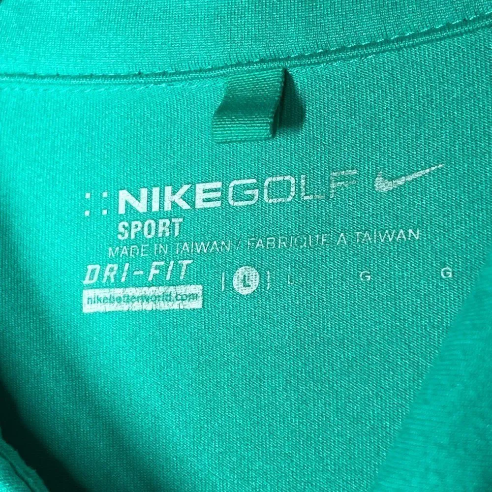 Nike Golf Polo Green Shirt Dri-Fit Performance Mens Size Large